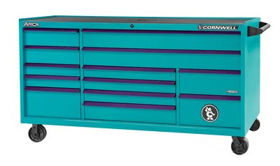 CTSASR7913URT - 79" 13-Drawer ARCA® TB Roller Cabinet, Riptide/Purple Trim