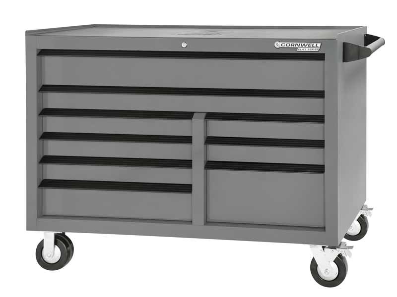 CTSESR549KPL - (BTO) 54” Elite Series™ 9-Drawer Double Bank Cabinet, Platinum/Black Trim