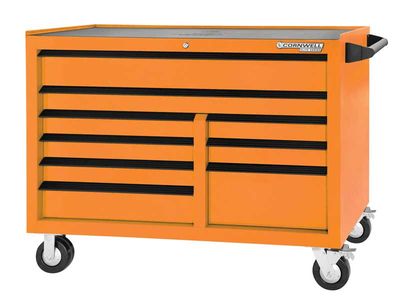 CTSESR549KO - (BTO) 54” Elite Series™ 9-Drawer Double Bank Cabinet, Orange/Black Trim