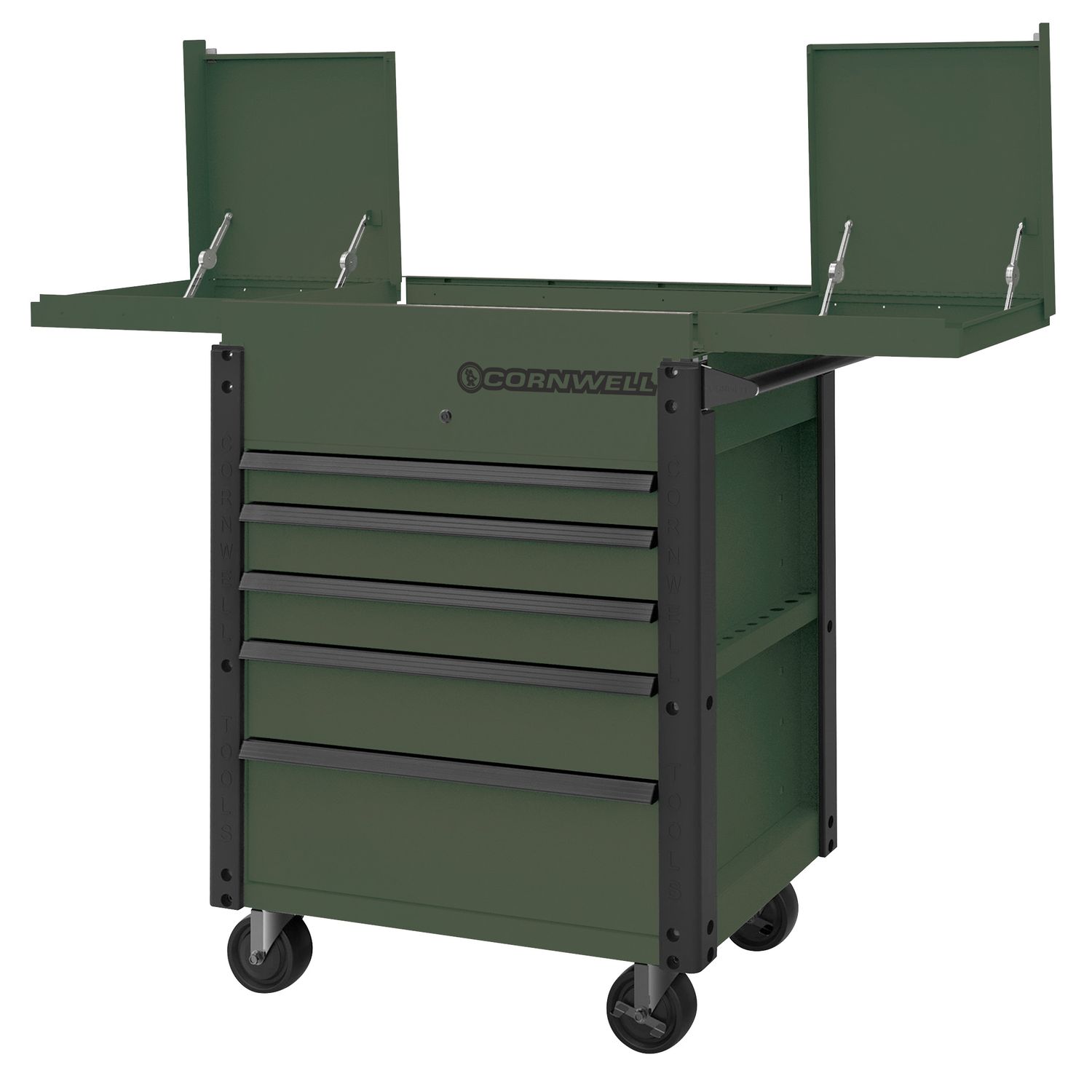 CTBS355KVG - 35" 5-Drawer Sliding Top Cart, Olive