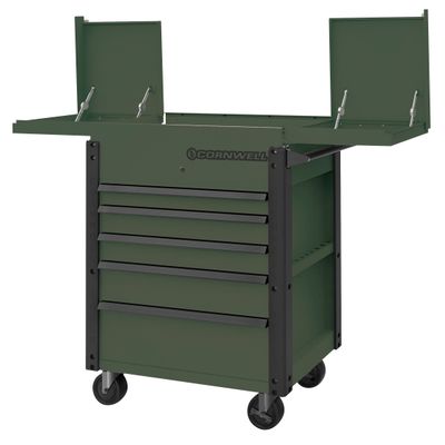 CTBS355KVG - 35" 5-Drawer Sliding Top Cart, Olive