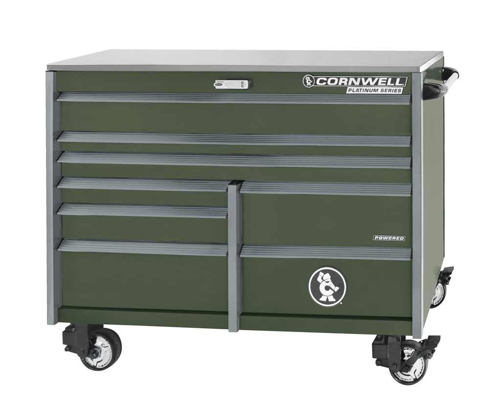 CTSPPR568LVG - PLATINUM PLUS™ 56" 8-Drawer DB Roller Cabinet, Valor Green/Gunmetal Trim
