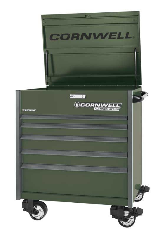CTSPPF405LVG - 40" PLATINUM PLUS™ 5-Drawer Flip Top Cart, Valor Green/Gunmetal Trim
