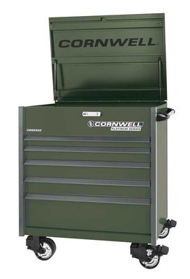 CTSPPF405LVG - 40" PLATINUM PLUS™ 5-Drawer Flip Top Cart, Valor Green/Gunmetal Trim