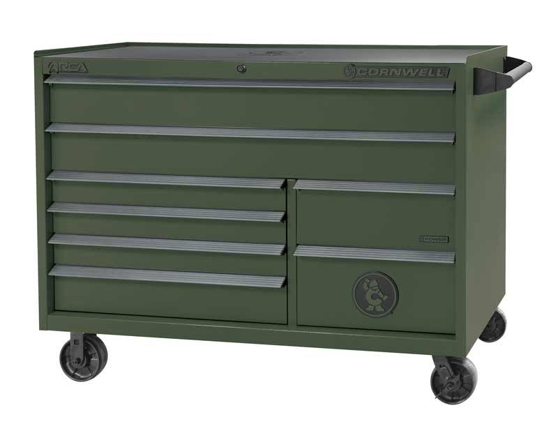 CTSASR578LVG - 57" 8-Drawer ARCA® DB Roller Cabinet, Valor Green/Gunmetal Trim