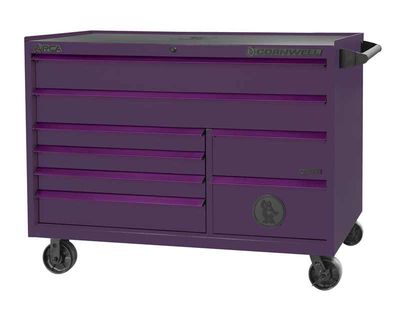 CTSASR578UPR - 57" 8-Drawer ARCA® DB Roller Cabinet, Purple Rain/Purple Trim
