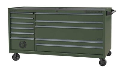 CTSASR7911LVG - 79" 11-Drawer ARCA® DB Roller Cabinet, Valor Green/Gunmetal Trim