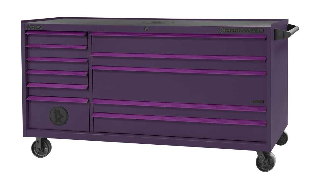 CTSASR7911UPR - (BTO) 79" 11-Drawer Arca DB Roller Cabinet, Purple Rain/Purple Trim