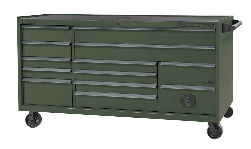 CTSASR7913LVG - 79" 13-Drawer ARCA® TB Roller Cabinet, Valor Green/Gunmetal Trim