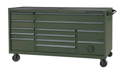 CTSASR7913LVG - 79" 13-Drawer ARCA® TB Roller Cabinet, Valor Green/Gunmetal Trim