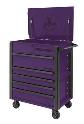 CTBFP355KPR - 5-Drawer Flip Top Cart w/ Power Drawer, Purple