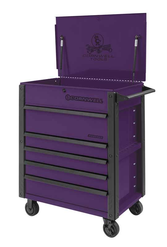 CTBFP355KPR - 5-Drawer Flip Top Cart w/ Power Drawer, Purple