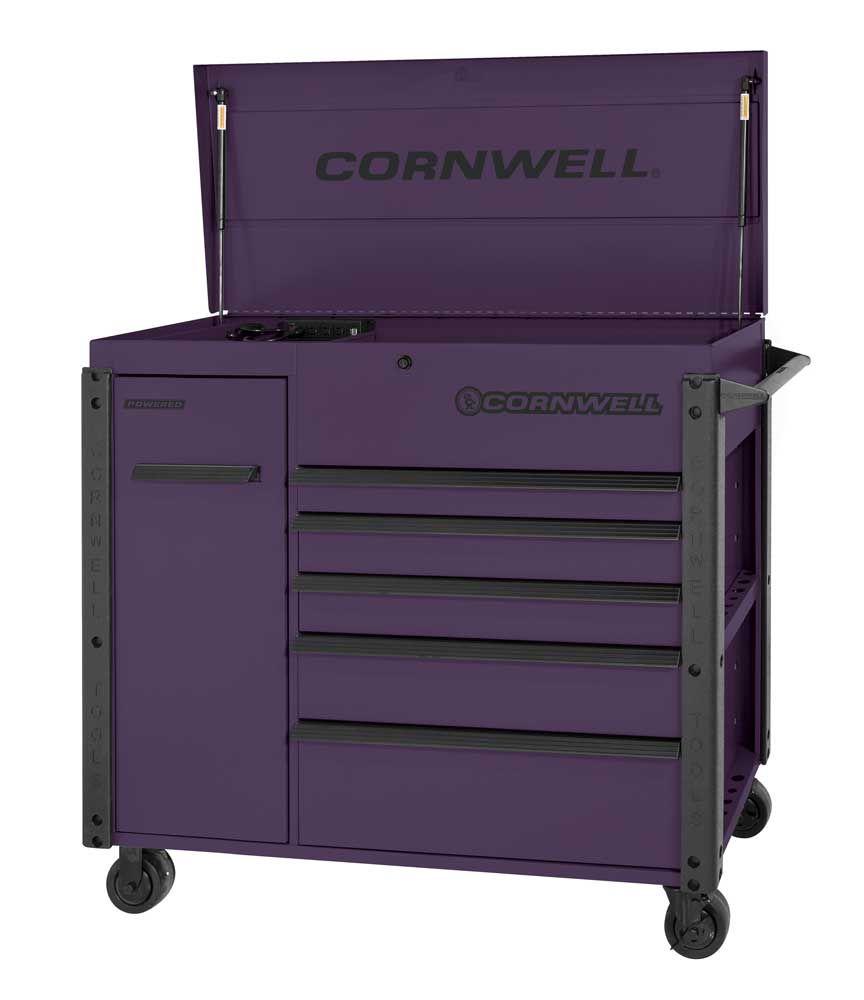 CTBF496KPR - 49" 6-Drawer XL Power Cart, Purple