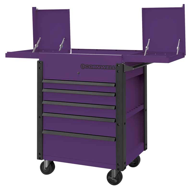 CTBS355KPR - 35" 5-Drawer Sliding Top Cart, Purple