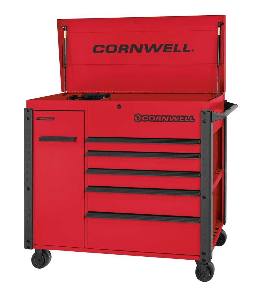 CTBF496KRD - 49" 6-Drawer XL Power Cart, Classic Red