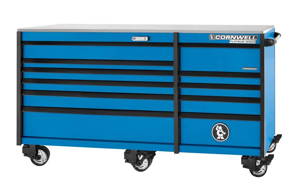 CTSPPR8411KB - PLATINUM PLUS™ 84” 11-Drawer Double Bank Cabinet, Corporate Blue/Black Trim