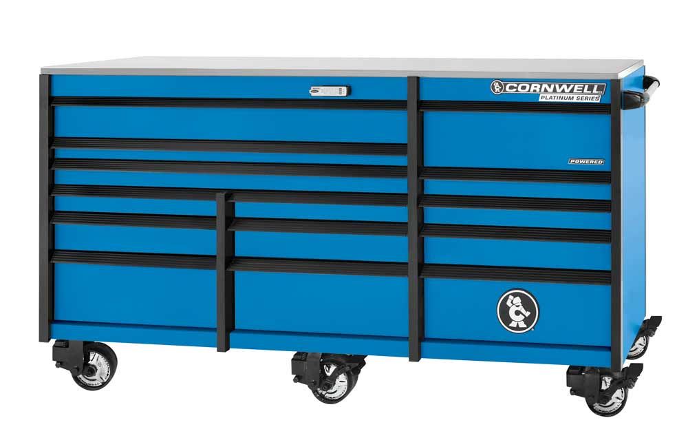 CTSPPR8414KB - PLATINUM PLUS™ 84” 14-Drawer Triple Bank Cabinet, Corporate Blue/Black Trim