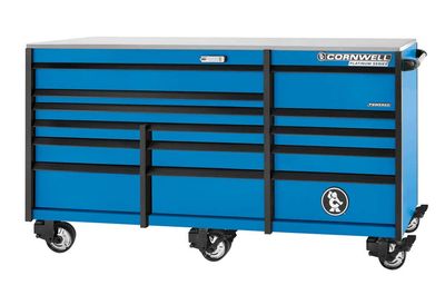 CTSPPR8414KB - PLATINUM PLUS™ 84” 14-Drawer Triple Bank Cabinet, Corporate Blue/Black Trim