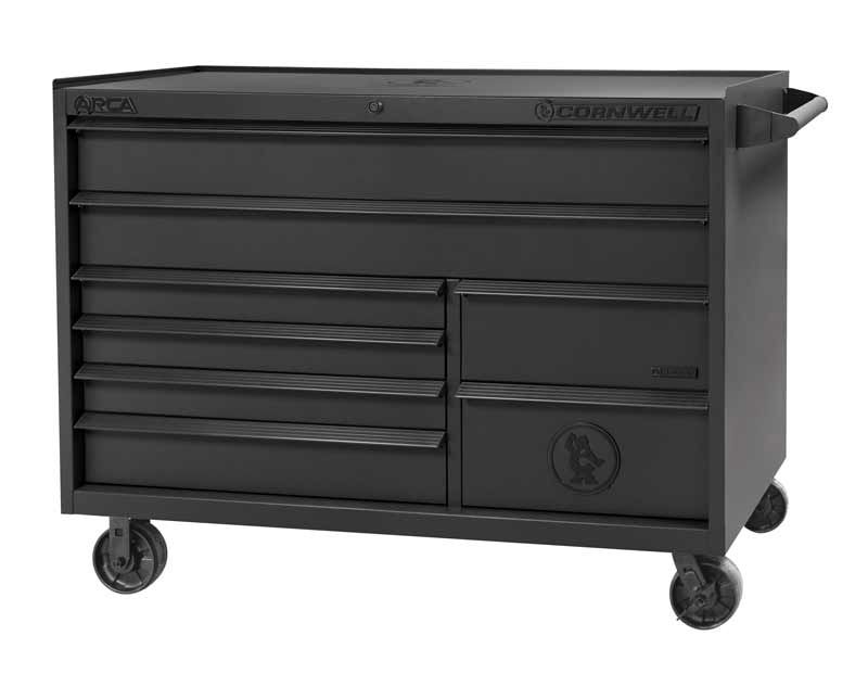 CTSASR578KK - 57" 8-Drawer ARCA® DB Roller Cabinet, Gloss Black/Black Trim