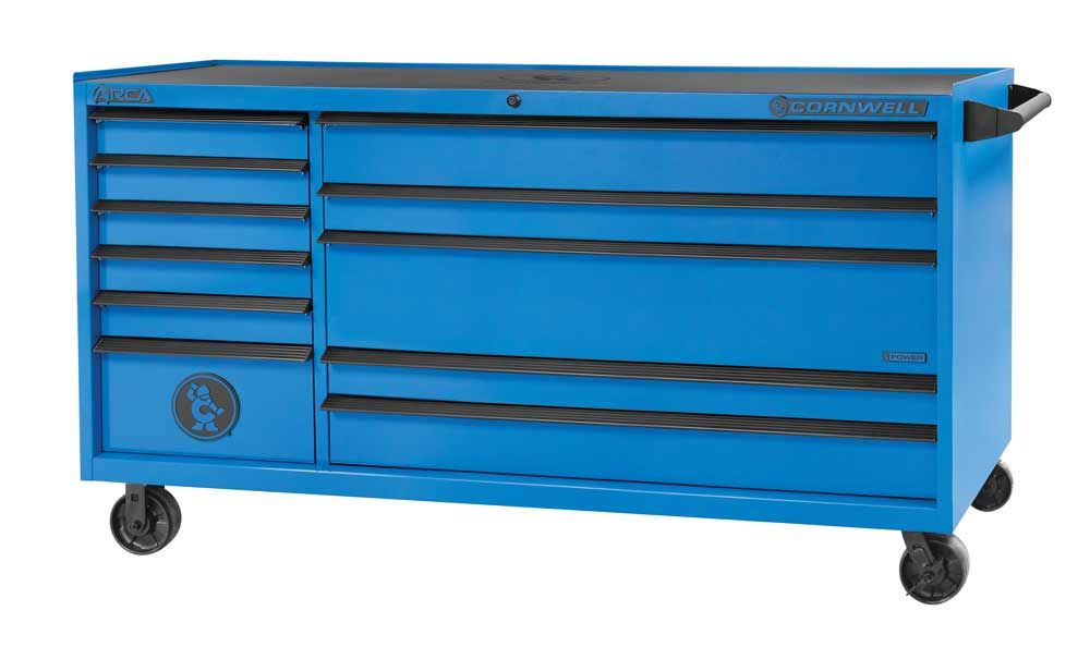 CTSASR7911KB - 79" 11-Drawer ARCA® DB Roller Cabinet, Corporate Blue/Black Trim