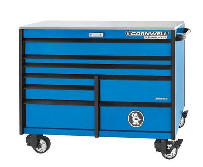 CTSPPR568KB - 56" 8-Drawer Platinum Plus DB Roller Cabinet, Corporate Blue/Black Trim