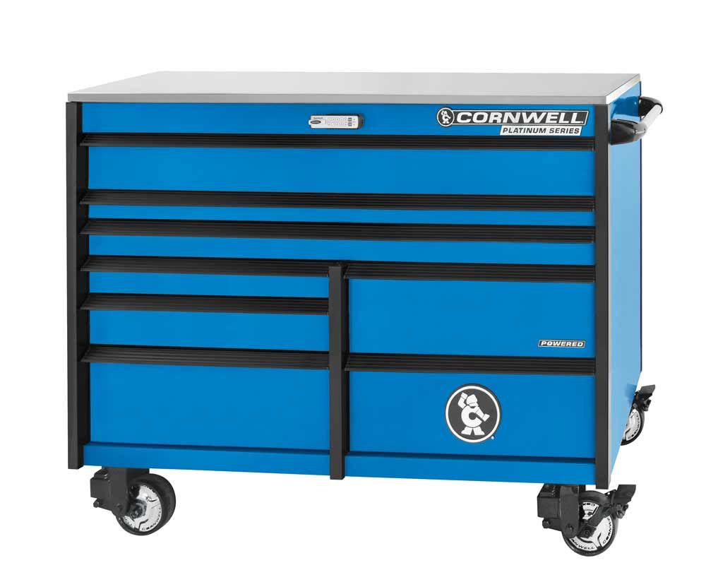 CTSPPR568KB - PLATINUM PLUS™ 56" 8-Drawer DB Roller Cabinet, Corporate Blue/Black Trim