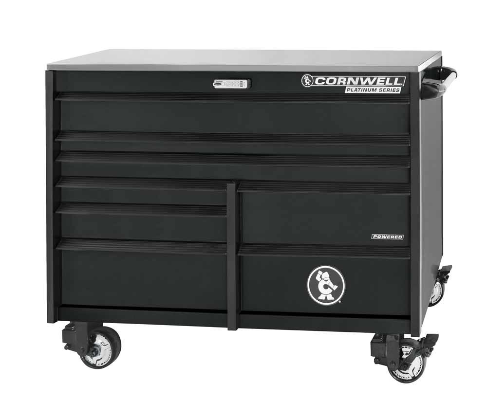 CTSPPR568KK - PLATINUM PLUS™ 56" 8-Drawer DB Roller Cabinet, Gloss Black/Black Trim