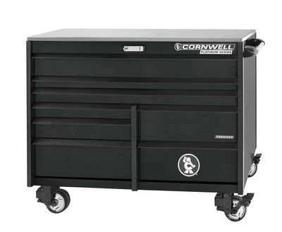 CTSPPR568KK - PLATINUM PLUS™ 56" 8-Drawer DB Roller Cabinet, Gloss Black/Black Trim