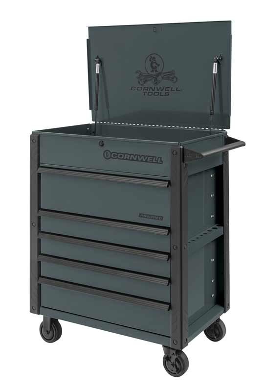 CTBFP355KF - 5-Drawer Flip Top Cart w/ Power Drawer, Graphite