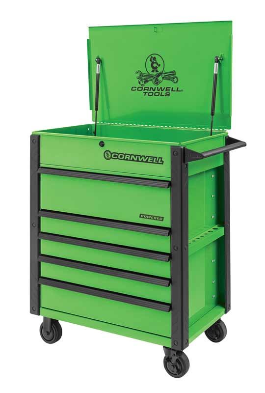 CTBFP355KG - 5-Drawer Flip Top Cart w/ Power Drawer, Neon Green