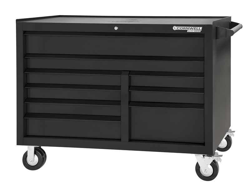 CTSESR549KK - 54” Elite Series™ 9-Drawer Double Bank Cabinet, Gloss Black/Black Trim
