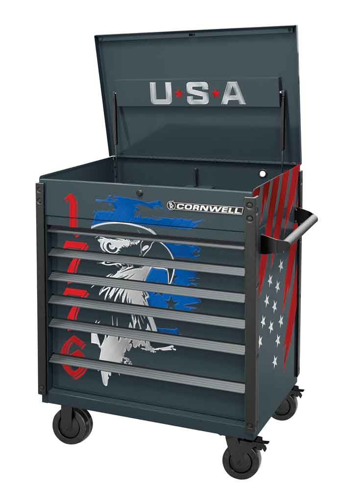 CTSASF406LF76 - 40" 6-Drawer Arca Flip Top Service Cart, Graphite/Gunmetal Trim/1776
