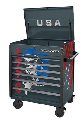 CTSASF406LF76 - 40" 6-Drawer Arca Flip Top Service Cart, Graphite/Gunmetal Trim/1776