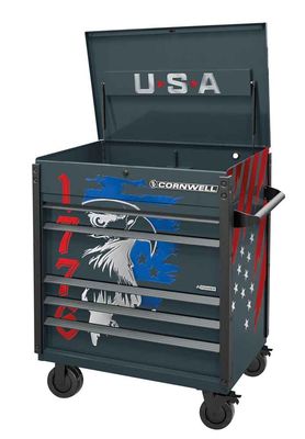 CTSASFP405LF76 - 40" 5-Drawer Arca Flip Top Power Drawer Cart, Graphite/Gunmetal Trim/1776