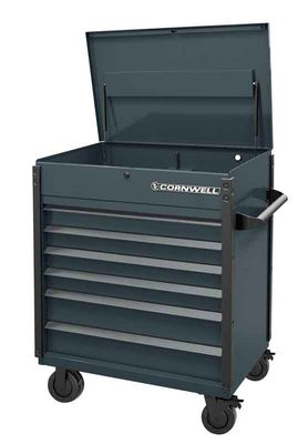 CTSASF406LF - 40" 6-Drawer Arca Flip Top Service Cart, Graphite/Gunmetal Trim