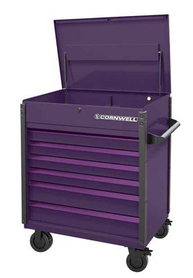CTSASF406UPR - 40" 6-Drawer Arca Flip Top Service Cart, Purple Rain/Purple Trim