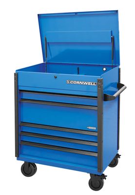 CTSASFP405KB - (BTO) 40" 5-Drawer Arca Flip Top Power Drawer Cart, Corporate Blue/Black Trim