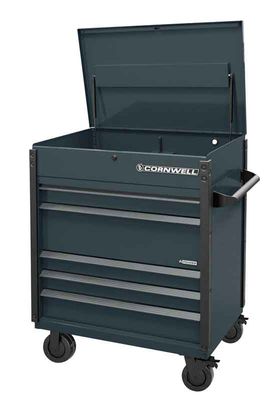 CTSASFP405LF - 40" 5-Drawer Arca Flip Top Power Drawer Cart, Graphite/Gunmetal Trim