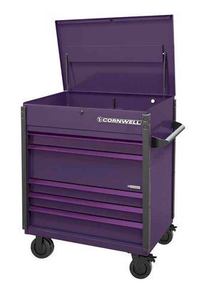 CTSASFP405UPR - 40" 5-Drawer Arca Flip Top Power Drawer Cart, Purple Rain/Purple Trim