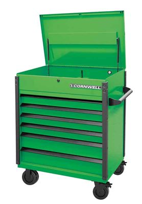 CTSASF406KG - (BTO) 40" 6-Drawer Arca Flip Top Service Cart, Neon Green/Black Trim