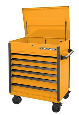 CTSASF406KRE - 40" 6-Drawer Arca Flip Top Service Cart, Ignition Orange/Black Trim