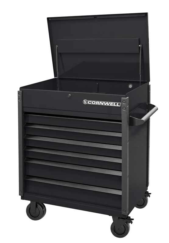 CTSASF406KSH - 40" 6-Drawer Arca Flip Top Service Cart, Shadow/Black Trim