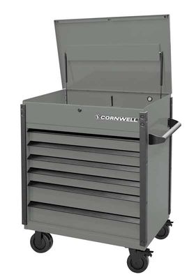 CTSASF406KST - 40" 6-Drawer Arca Flip Top Service Cart, Storm/Black Trim