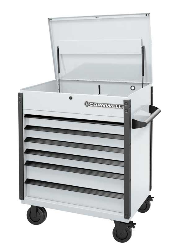 CTSASF406KVP - 40" 6-Drawer Arca Flip Top Service Cart, Vapor/Black Trim