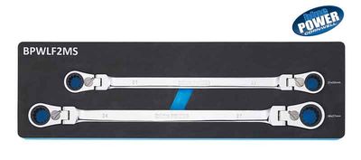 BPWLF2MS - 2 Piece bluePOWER® 90-Tooth Metric XL Flex Ratcheting Box Wrench Set