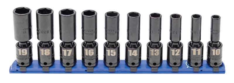 TSIUPM2210LR - 10 Piece 3/8" Drive Metric Deep Impact Universal Socket Set, 6-Point