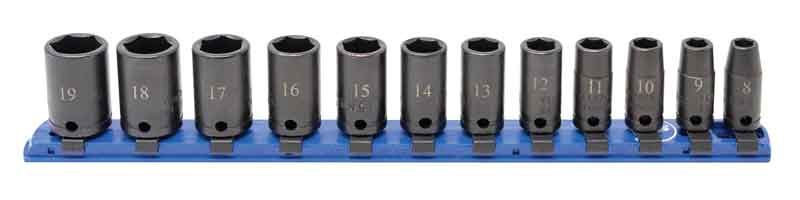 STIM2212MLR - 12 Piece 3/8" Drive Metric Mid-Length Impact Socket Set, 6-Point