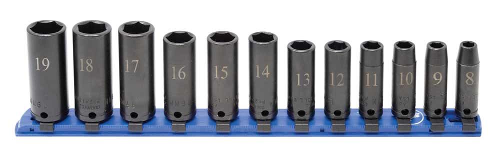 STIM2212LR - 12 Piece 3/8" Drive Metric Deep Impact Socket Set, 6-Point