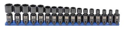 TSIUPM2217R - 17 Piece 3/8" Drive Metric Standard Impact Universal Socket Set, 6-Point
