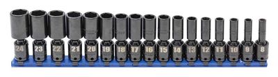 TSIUPM2217LR - 17 Piece 3/8" Drive Metric Deep Impact Universal Socket Set, 6-Point